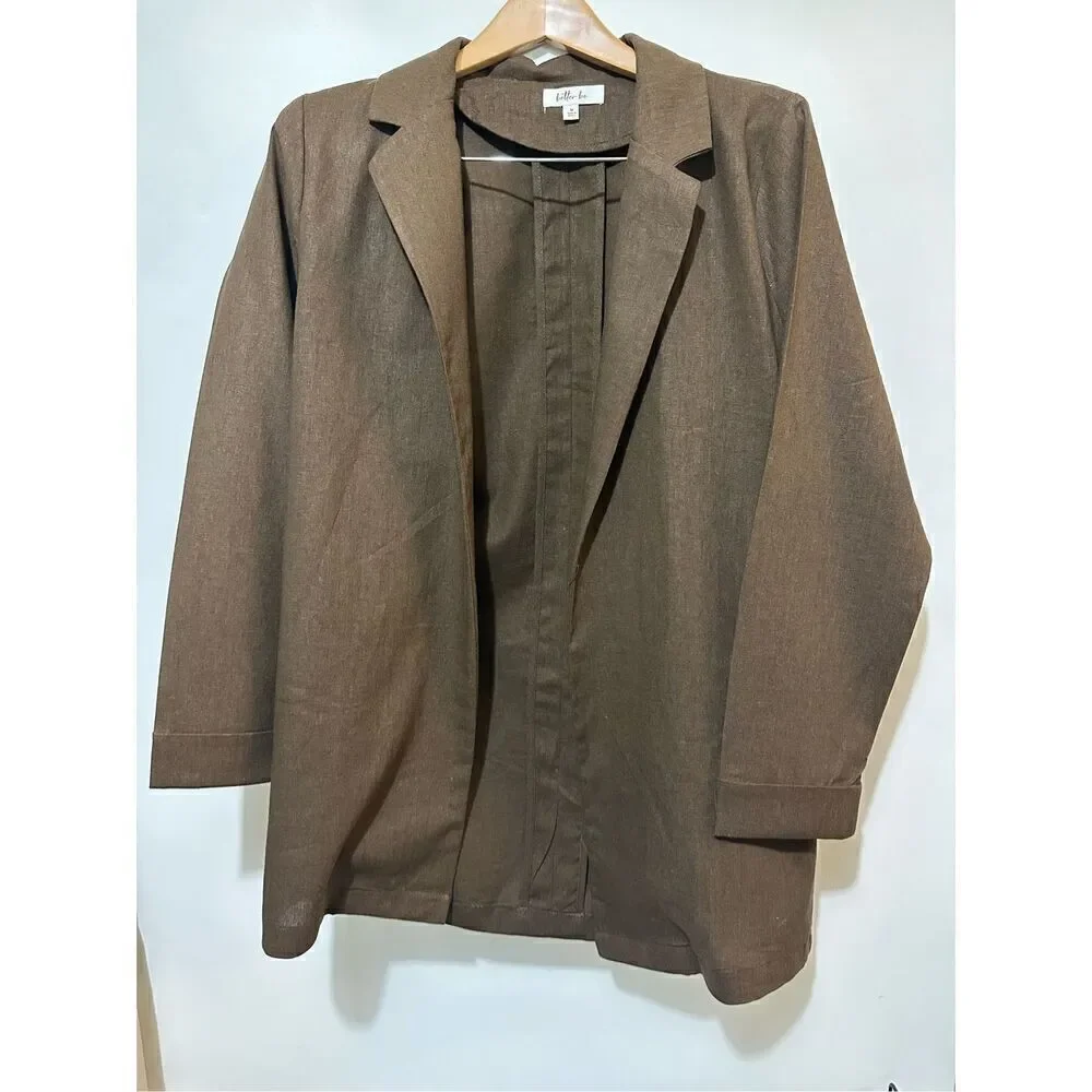 Brown Linen Short Set - Picture 7 of 9